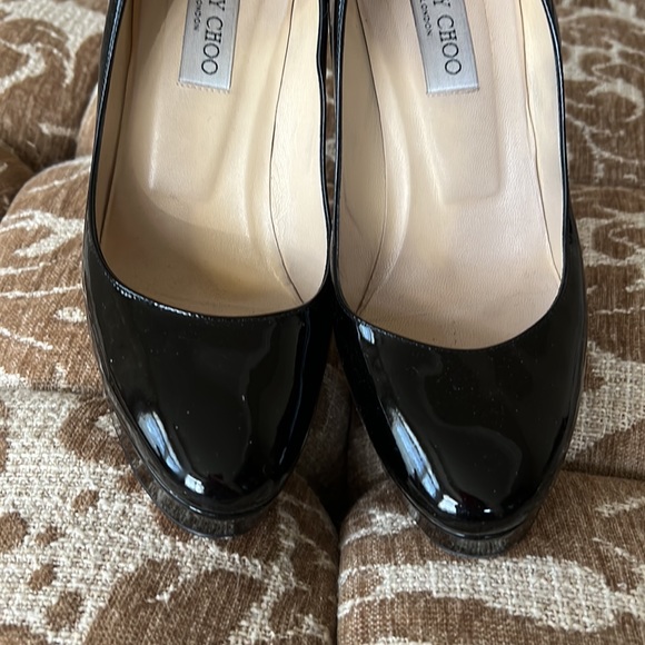 Jimmy Choo Cosmic Pumps in Black Patent Leather - Picture 3 of 5